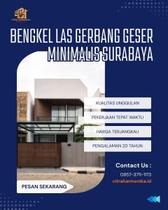 Bengkel las gerbang geser minimalis Surabaya