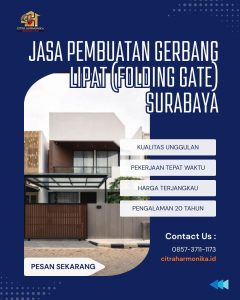 Jasa pembuatan gerbang lipat (folding gate) Surabaya