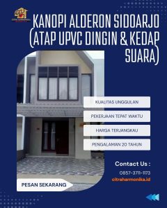Kanopi Alderon Sidoarjo (Atap uPVC dingin & kedap suara)