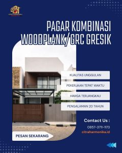 Pagar kombinasi woodplankGRC Gresik