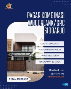 Pagar kombinasi woodplankGRC Sidoarjo