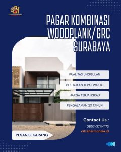 Pagar kombinasi woodplankGRC Surabaya