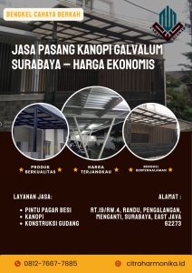Jasa Pasang Kanopi Galvalum Surabaya – Harga Ekonomis