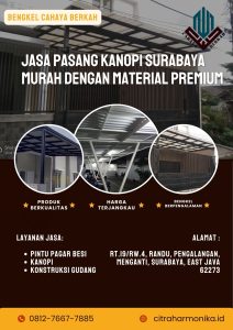 Jasa Pasang Kanopi Surabaya Murah dengan Material Premium