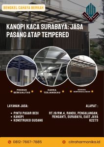 Kanopi Kaca Surabaya: Jasa Pasang Atap Tempered