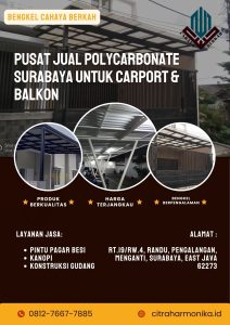Pusat Jual Polycarbonate Surabaya untuk Carport & Balkon
