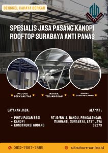 Spesialis Jasa Pasang Kanopi Rooftop Surabaya Anti Panas