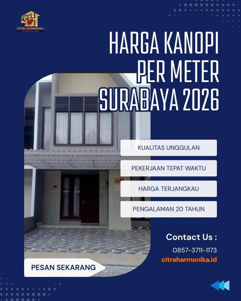Harga kanopi per meter Surabaya 2026