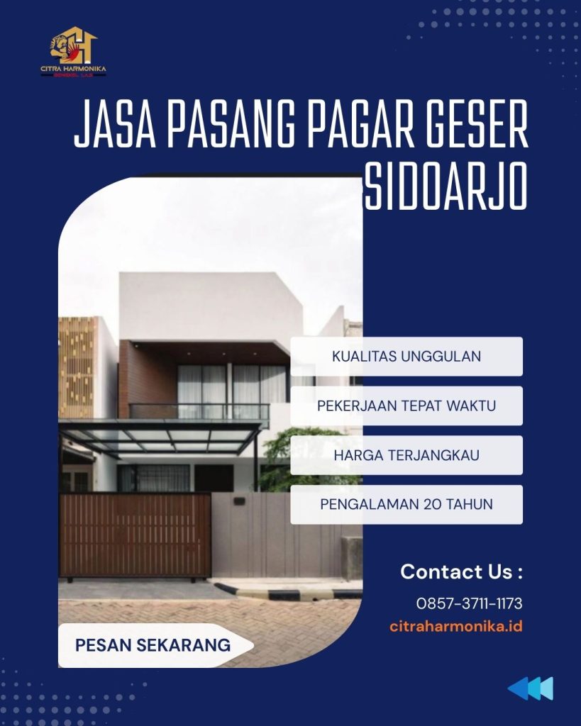 Jasa pasang pagar geser Sidoarjo