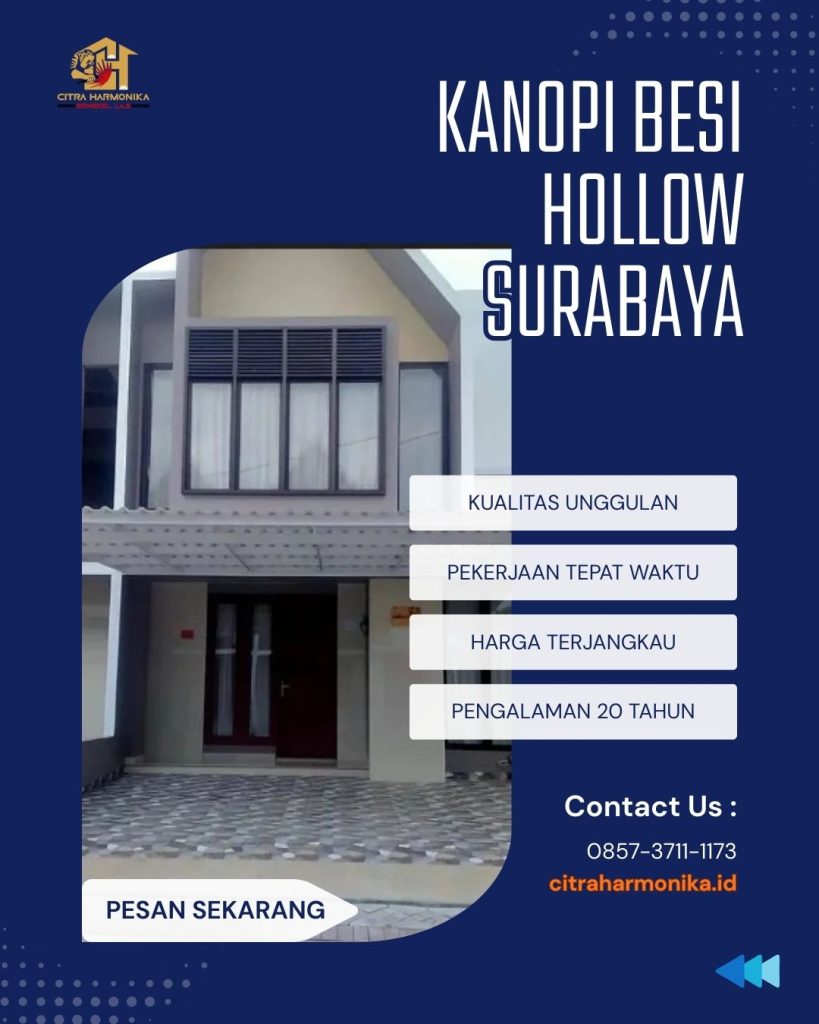 Kanopi besi hollow Surabaya